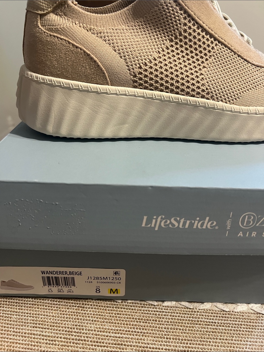 Life Stride Beige Knit Slip-On Sneaker